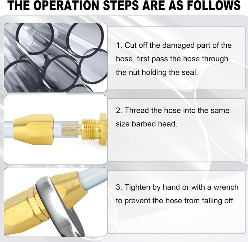 ChillWaves Brass Pneumatics Reusable Fitting - 1/4" ID Hose Splicer x 1/4" ID Hose (1/4" Barb) Repair Fitting (5-PACK) - Image 4